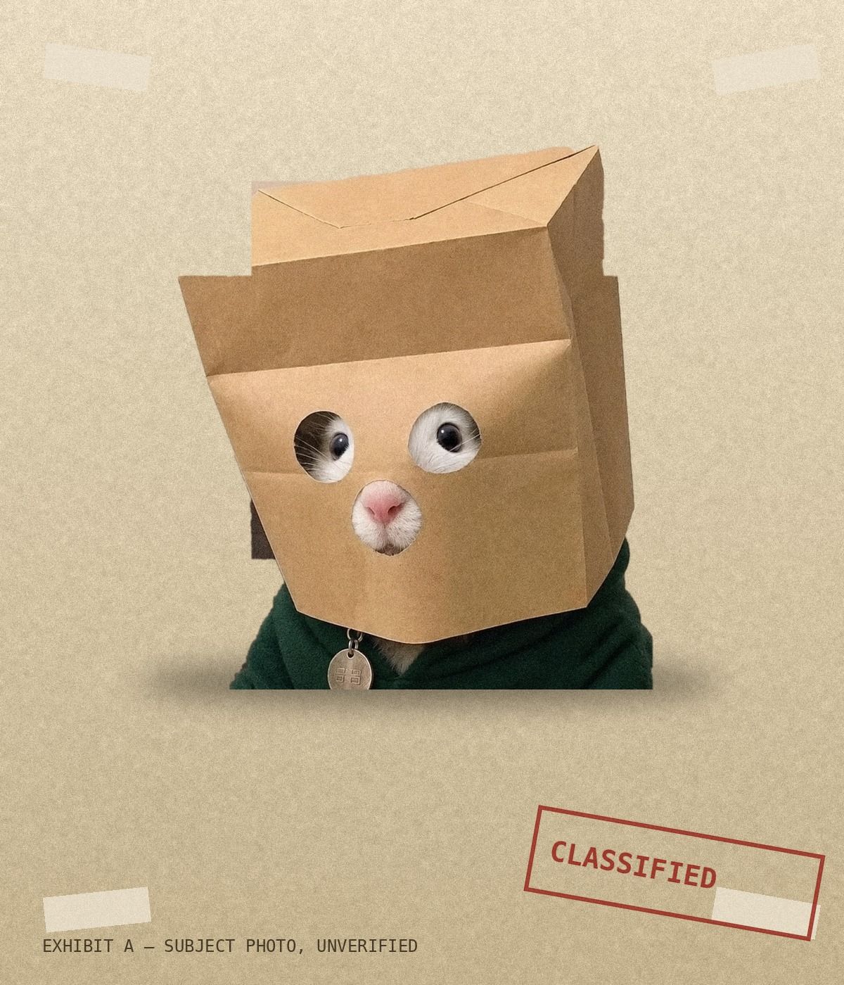 Case file photo of Anonymous Rat, stamped classified